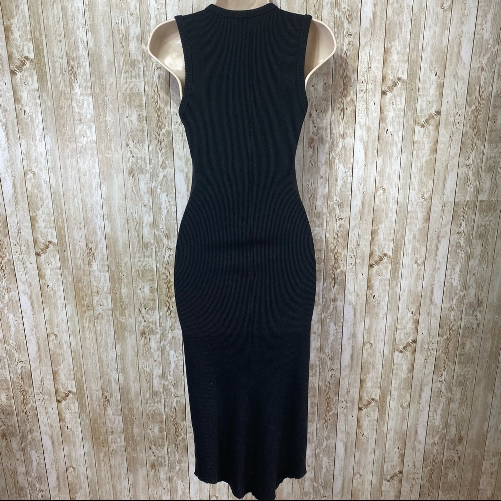 Wilfred Free/Aritzia- Black Ribbed Bruni Tank Midi Dress - Picture 8 of 11